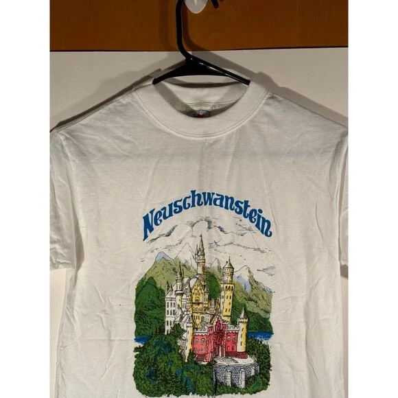 Vintage Neuschwanstein Castle Germany Boys Shirt Medium M - Picture 2 of 8